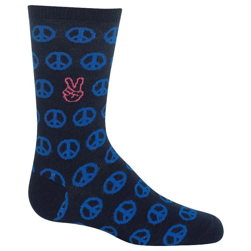 Hot Sox Kids Peace Signs Crew Socks