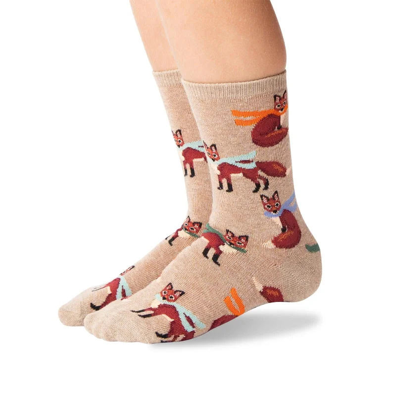 Hot Sox Kids Winter Foxes Crew Socks