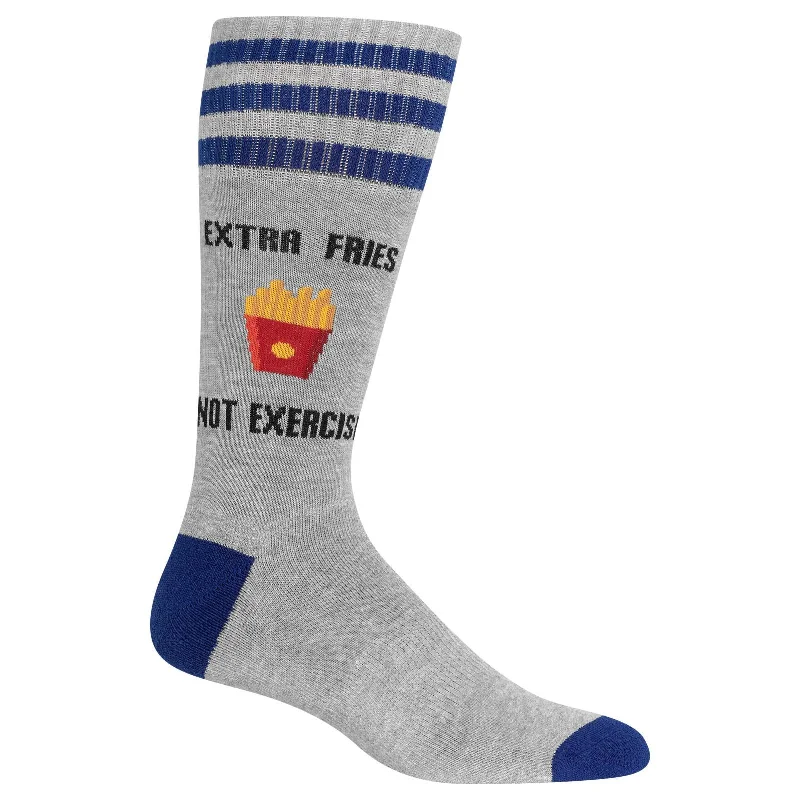 Hot Sox Mens Extra Fries Not Exercise Crew Socks