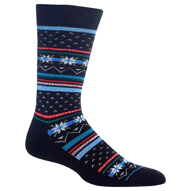 Hot Sox Mens Fair Isle Crew Socks