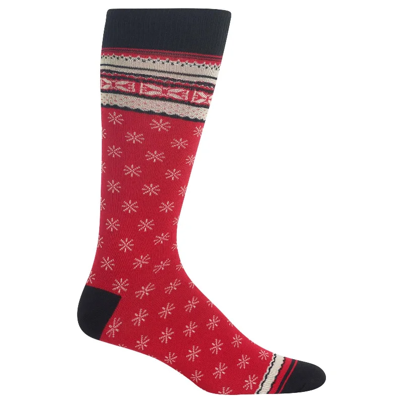 Hot Sox Mens Fair Isle Crew Socks