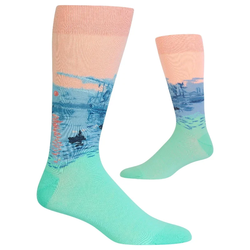 Hot Sox Mens Impression Sunrise Crew Socks