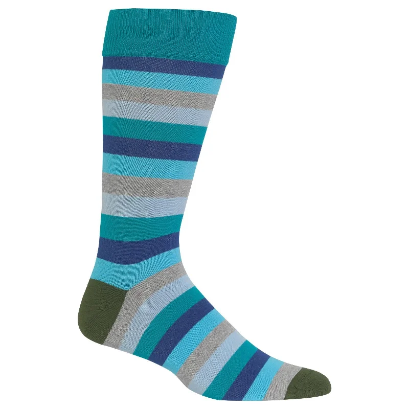 Hot Sox Mens Large Fun Stripe Crew Socks