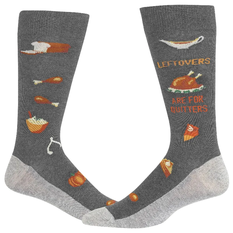 Hot Sox Mens Leftovers Are For Quitters Crew Socks