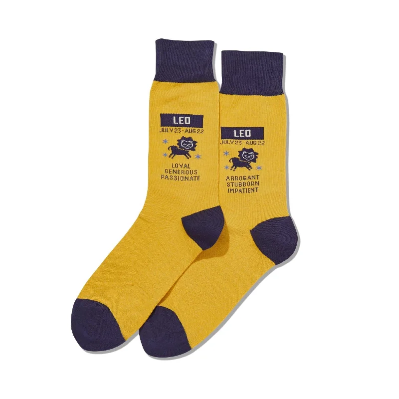 Hot Sox Mens Leo Zodiac Crew Socks