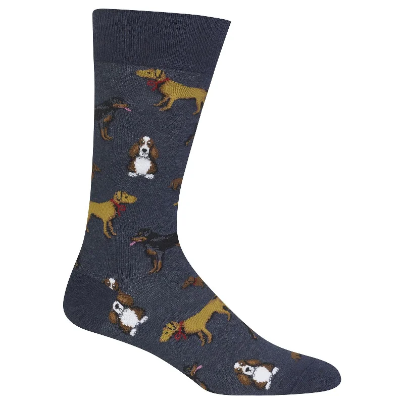 Hot Sox Mens Multi Dog Novelty Crew Socks