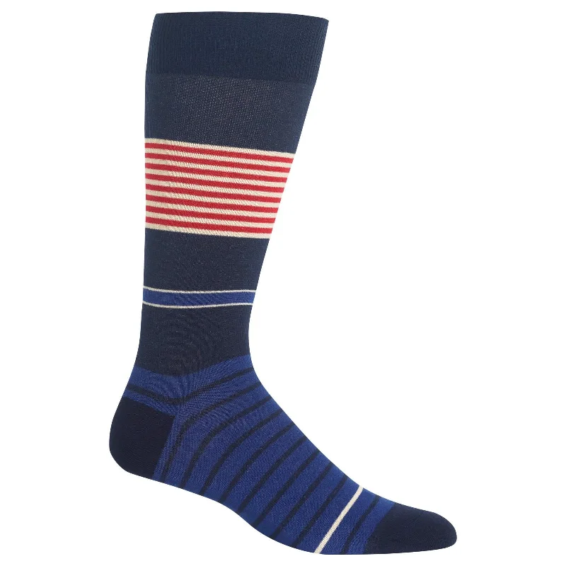 Hot Sox Mens Multi Stripe Crew Socks