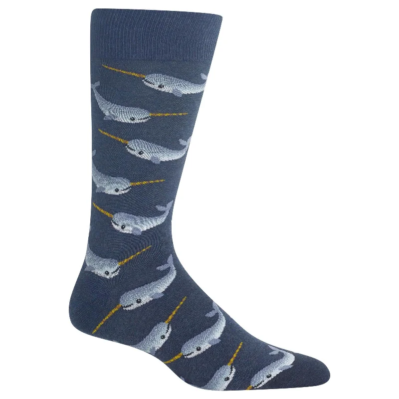 Hot Sox Mens Narwhal Crew Socks