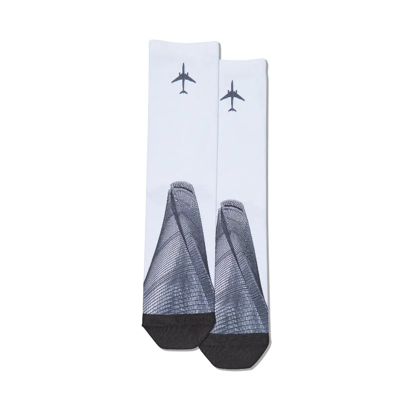 Hot Sox Mens Plane and Building Tube Socks