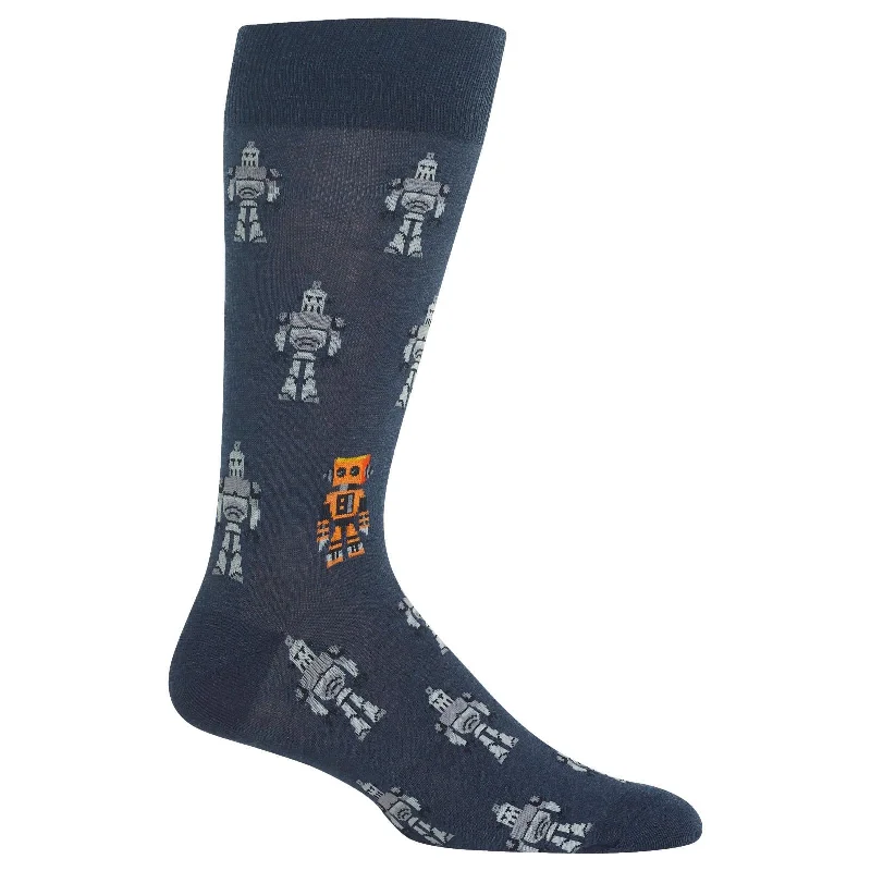 Hot Sox Mens Robots Crew Socks