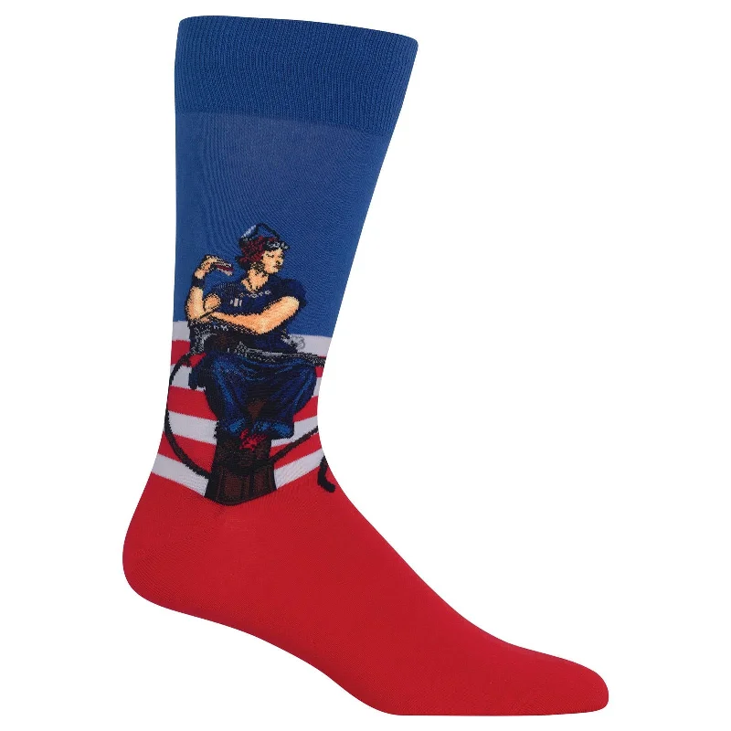 Hot Sox Mens Rosie the Riveter Crew Socks