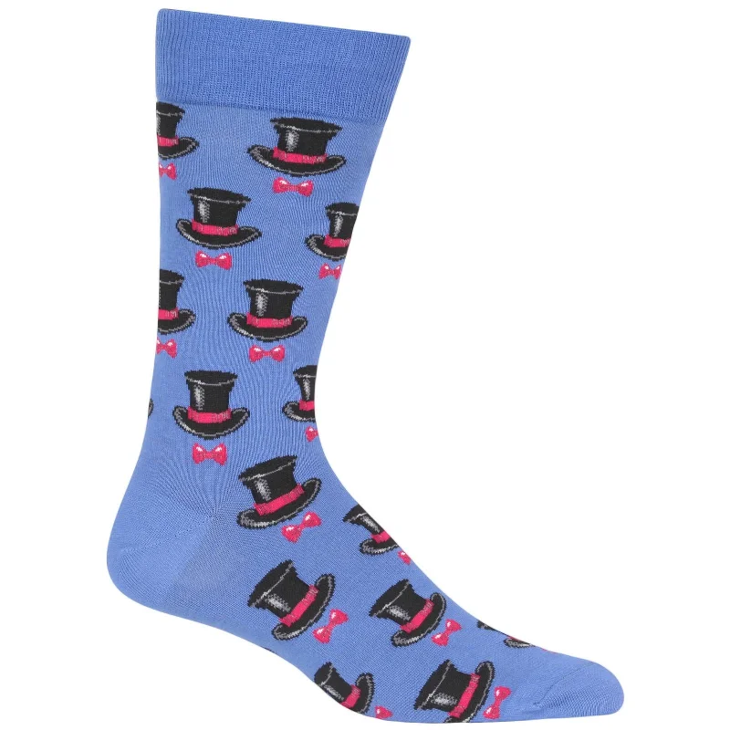 Hot Sox Mens Top Hat and Bow Tie Crew Socks