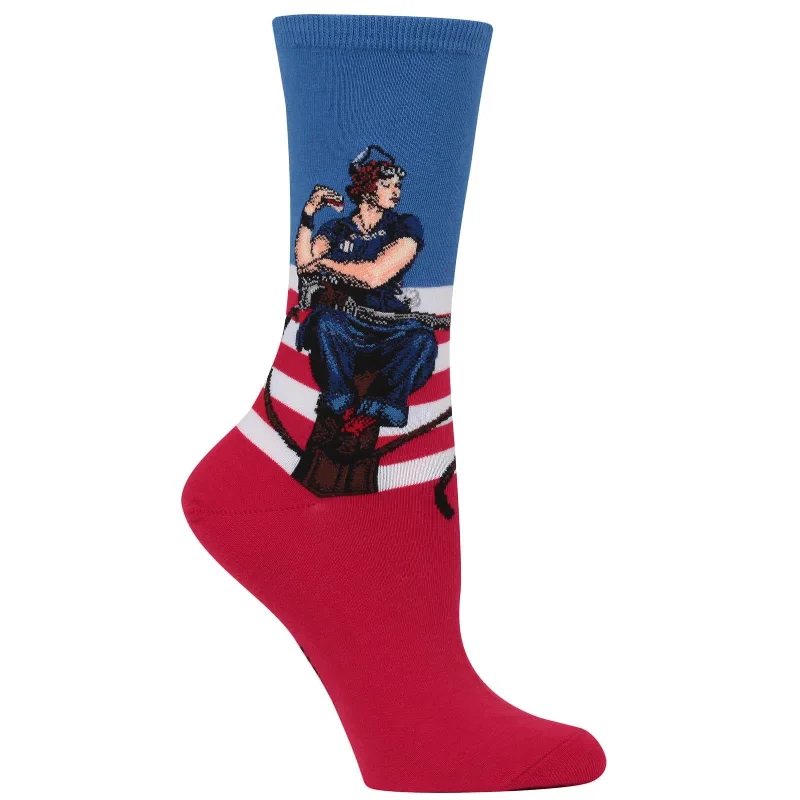 Hot Sox Womens Norman Rockwells Rosie the Riveter Crew Socks