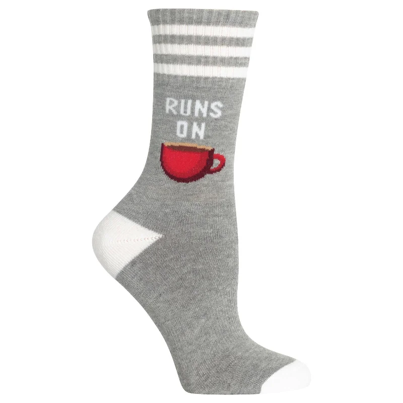 Hot Sox Womens Runs On Coffee Crew Socks