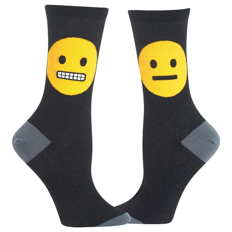 Hot Sox Womens Smiley Crew Socks