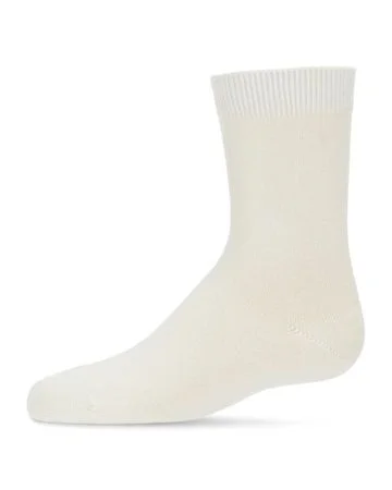 Memoi Bamboo Crew Socks - Winter White MK-6166