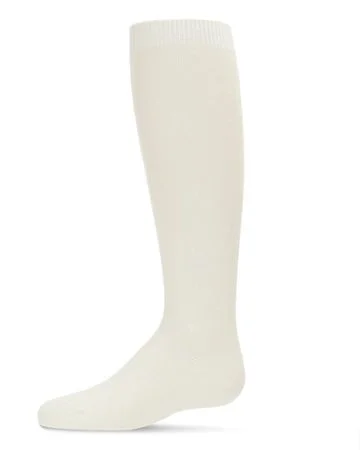 Memoi Bamboo Knee Socks - Winter White MK-6266