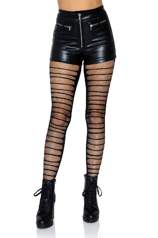 Shredded Fishnet Tights